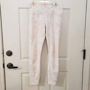 White and Pink/peach Patterned Leggings